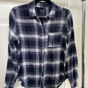 Abercrombie And Fitch Blue Flannel Size Small